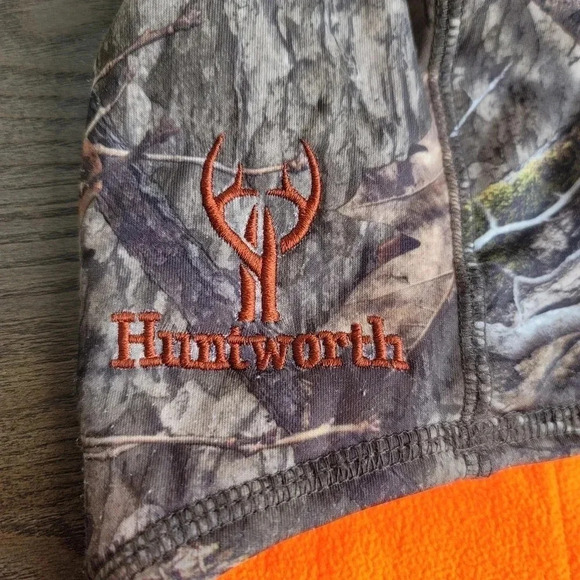 HUNTWORTH FULL FACE MASK HAT HOOD CAMO Orange FLEECE LINED OS H1 - Picture 4 of 9